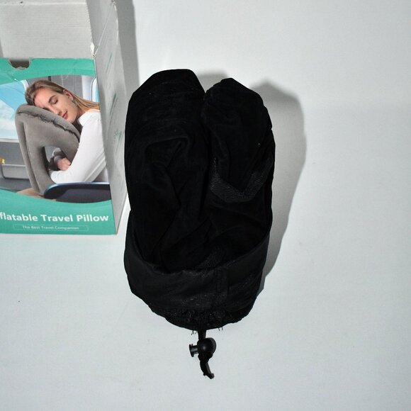 BLABOK Inflatable Travel Neck Pillow with Eye Mask & Earplugs – Black, Multifunc - Picture 2 of 5